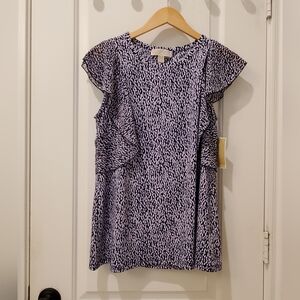 MICHAEL Michael Kors Black and White Animal Print Top